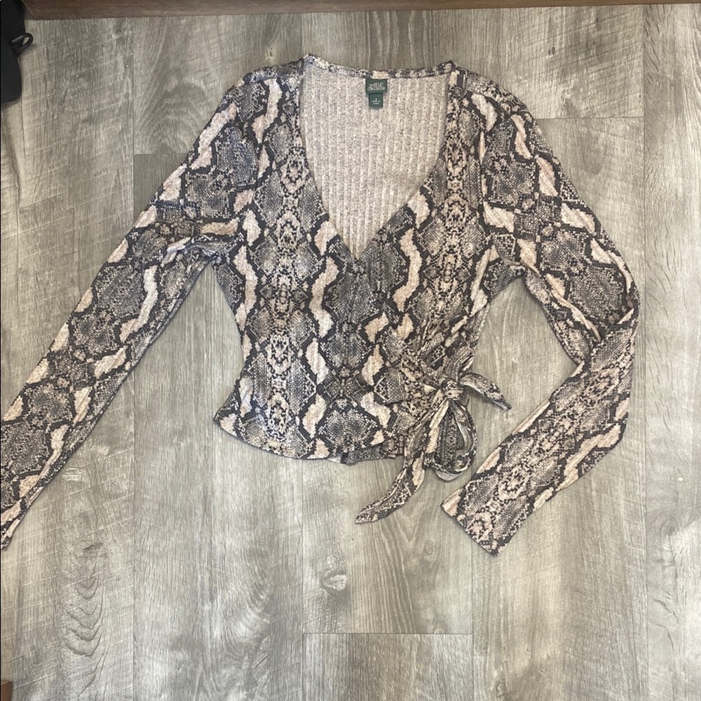 Wild Fable Snake Skin Pattern Fuzzy Knit Sweater